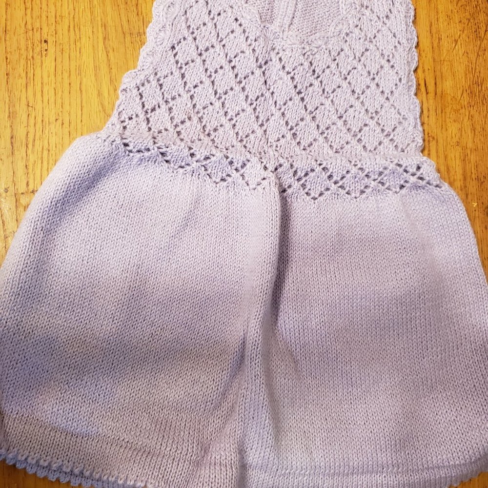 BABY CHRISTENING SET LAVENDER HAND knitted alpaca NEW NEW NEWA 4 PIECES - Picture 3 of 5